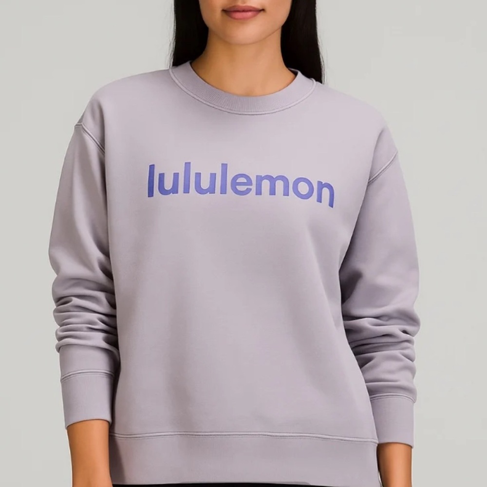 Lululemon Wordmark Crewneck Sweatshirt — Lavender, Size 8